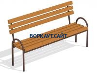 Парковая лавочка со спинкой МАФ 1605 в Тюмени