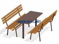 Дачный комплект из 2 лавочек и стола МАФ 1620 в Тюмени