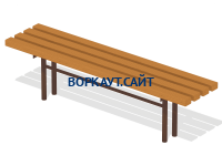 Лавочка без спинки МАФ 1601 в Тюмени