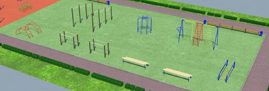 Проект детско-спортивной площадки для школы - детсада в Тюмени