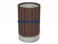 Урна деревянная круглая с бетонным основанием МАФ 1632 в Тюмени