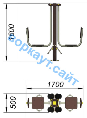 Уличный тренажер "Жим ногами горизонтальный " УТ 003 в Тюмени