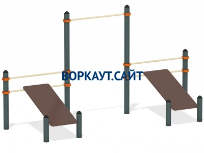 Воркаут с турником и двойной скамьей для пресса ВС-28 в Тюмени