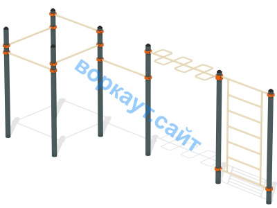 Воркаут турники с шведской стенкой и рукоходом  ВС-21 в Тюмени