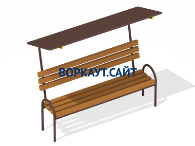 Лавочка под навесом МАФ 1607 в Тюмени