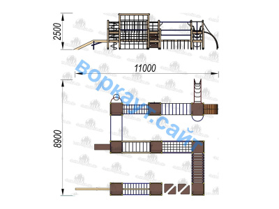 Детский спортивный комплекс Полоса препятствий ДСК 3116 в Тюмени