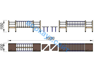 Детский спортивный комплекс Двойной мостик ДСК 3115 в Тюмени