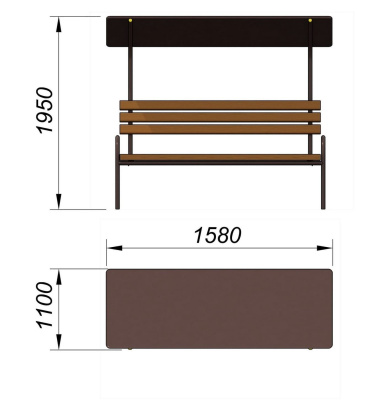 Лавочка под навесом МАФ 1607 в Тюмени