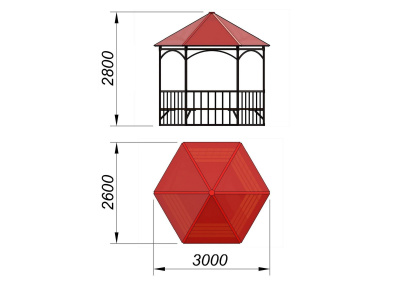 Беседка с лавками и полом МАФ 4122 в Тюмени