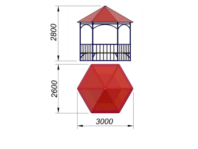Беседка с лавками МАФ 4120 в Тюмени
