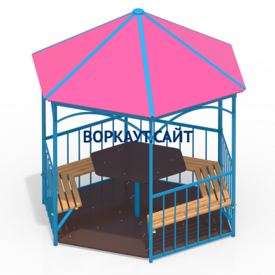 Беседка со столом, лавками и полом МАФ 4123 в Тюмени