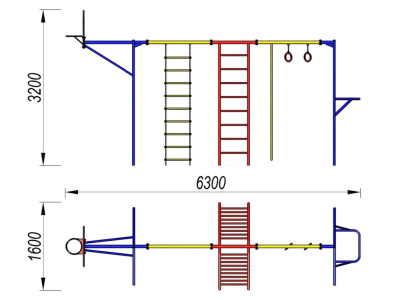 Гимнастический комплекс с баскетбольным щитом МАФ 3001 в Тюмени Гимнастический комплекс с баскетбольным щитом МАФ 3001 в Тюмени